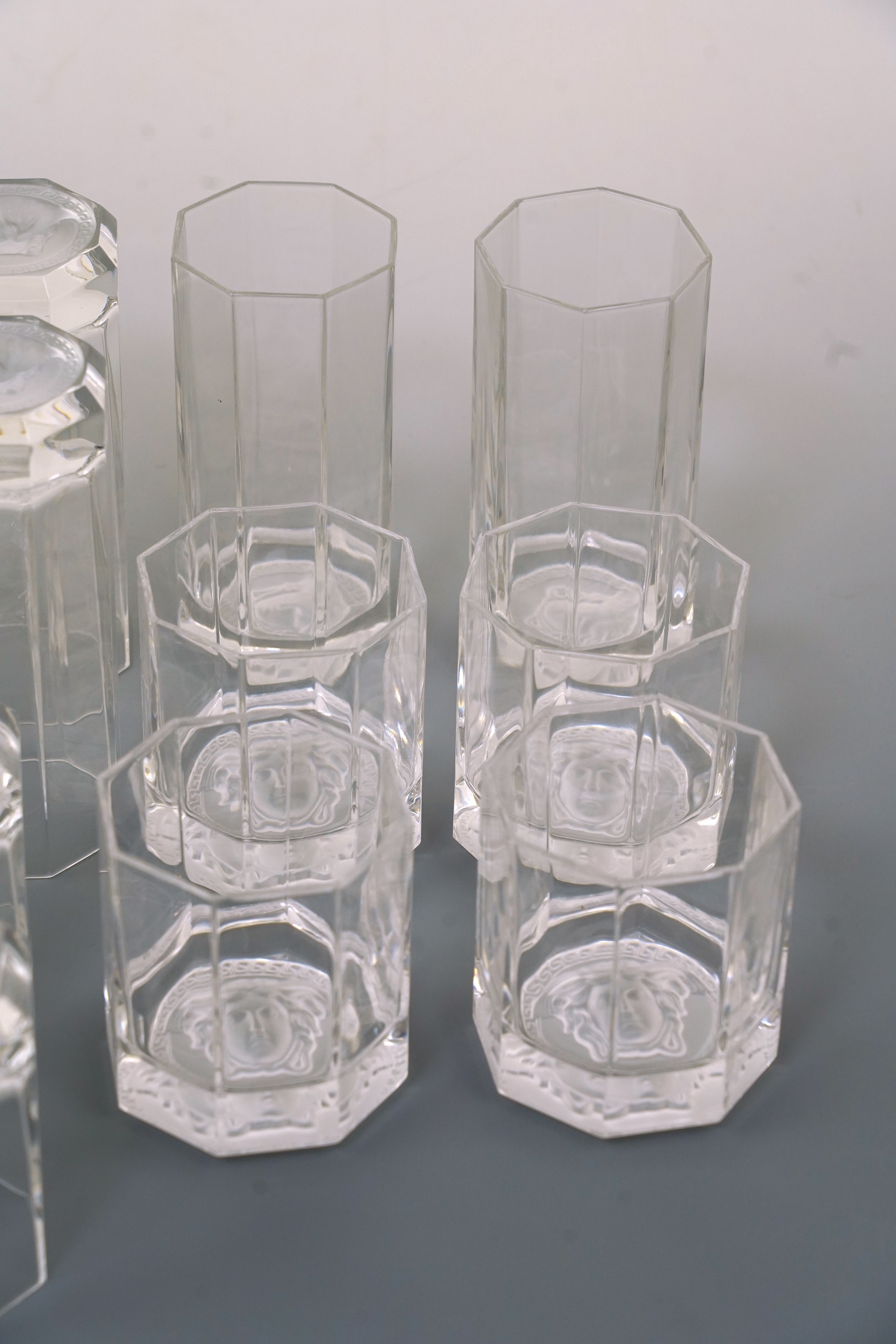 Rosenthal for Versace: A suite of 'Medusa Lumiere' drinking glasses